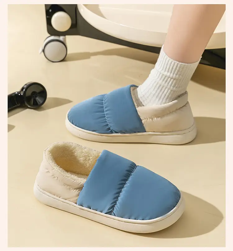 Women's Grey Quilted Cotton Slip-On Slippers for Winter 2024 — feature 20