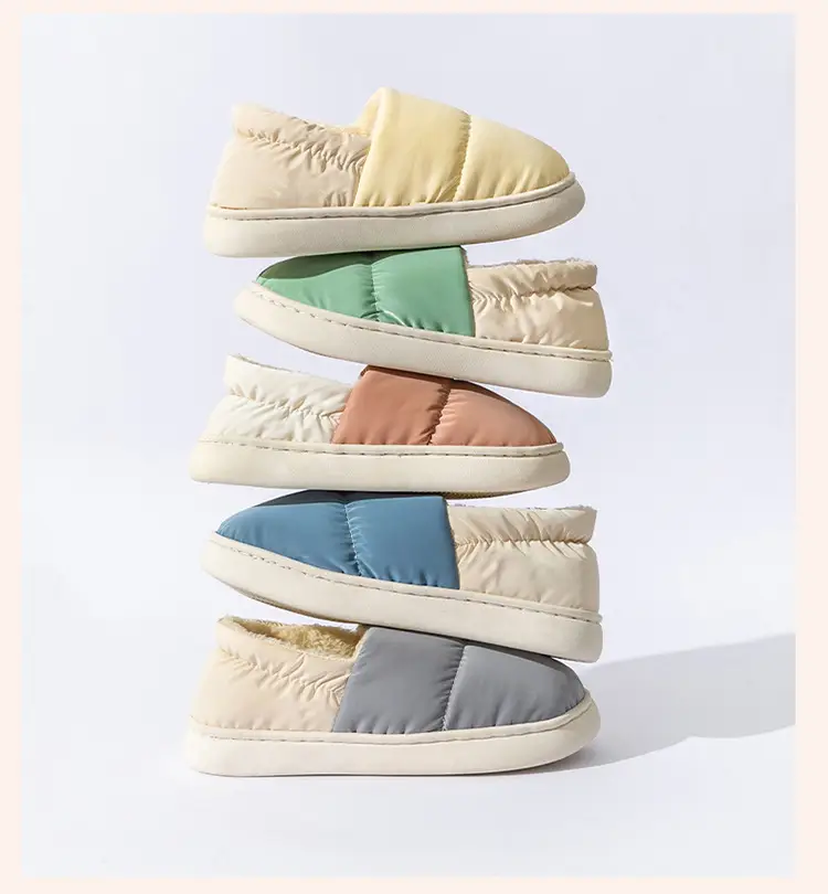 Women's Grey Quilted Cotton Slip-On Slippers for Winter 2024 — feature 23