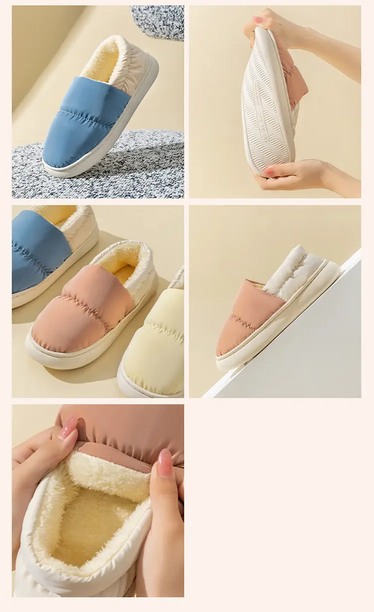 Women's Grey Quilted Cotton Slip-On Slippers for Winter 2024 — feature 24