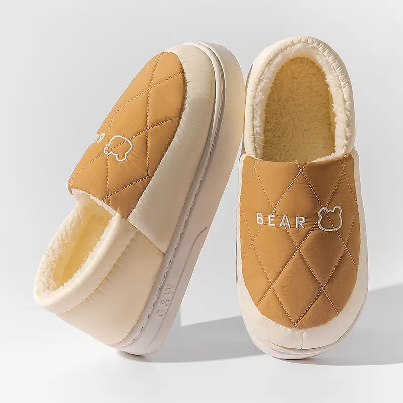 Women's Grey Quilted Cotton Slip-On Slippers for Winter 2024 - Image 13