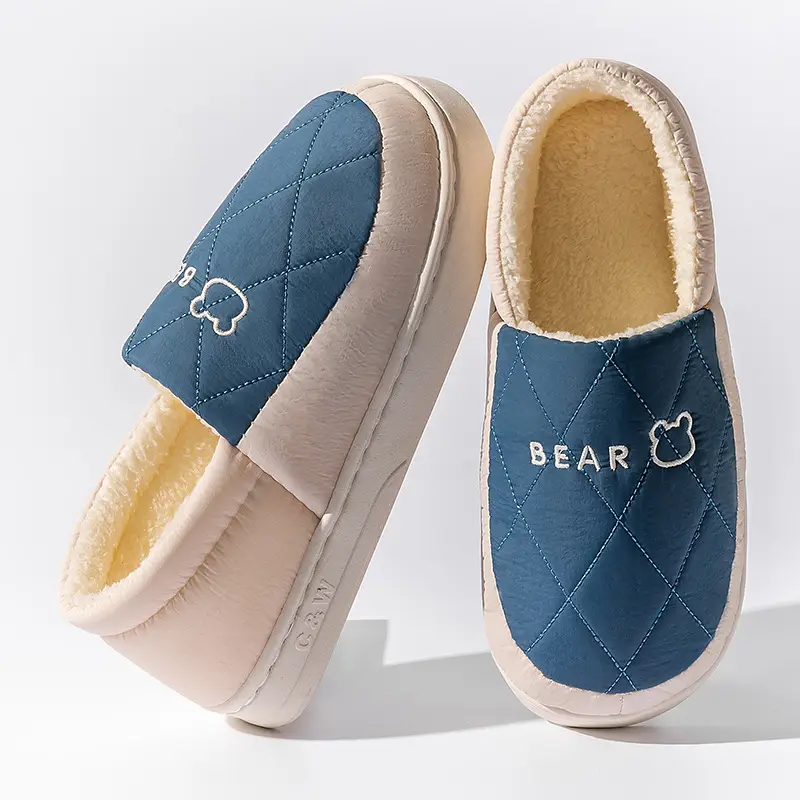 Women's Grey Quilted Cotton Slip-On Slippers for Winter 2024 - Image 15