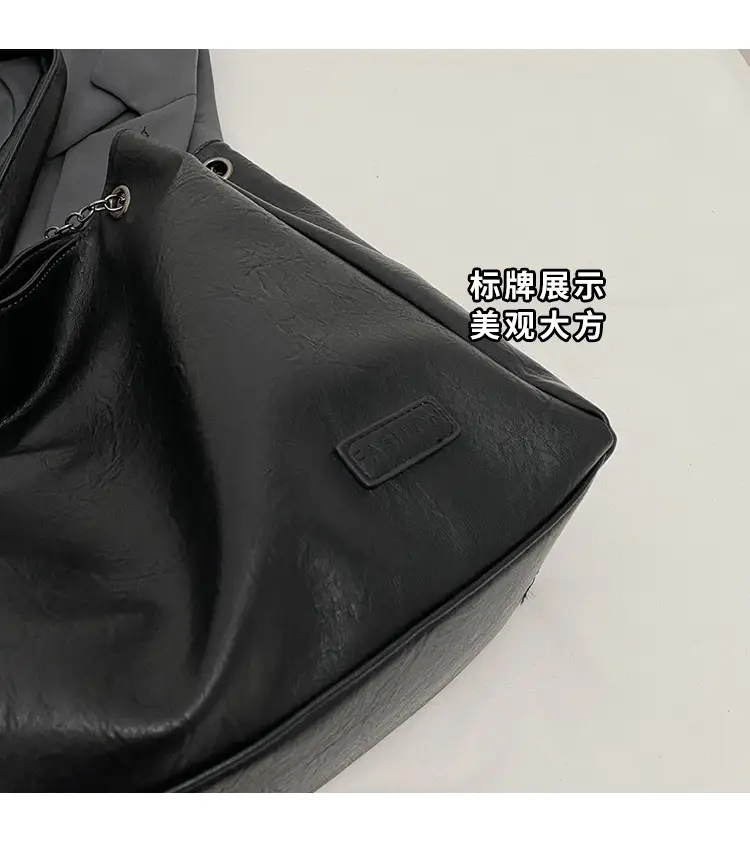 Black Leather Chain Shoulder Bag for Women — feature 13