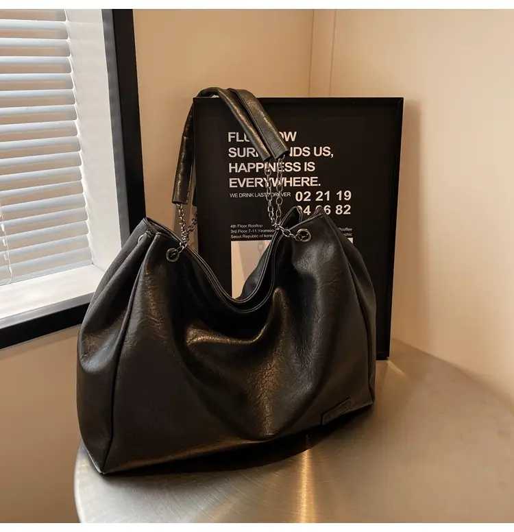 Black Leather Chain Shoulder Bag for Women — feature 22