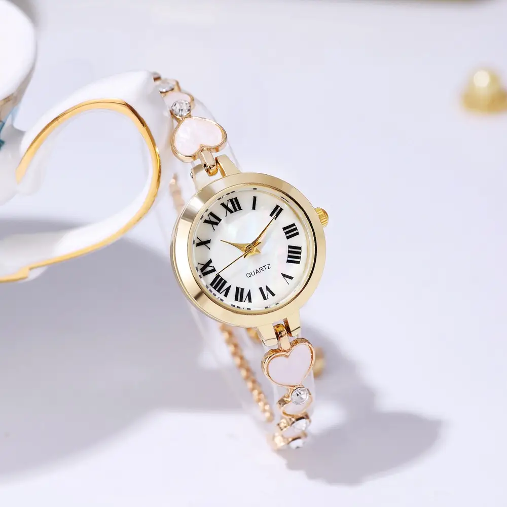 Women's Rose Gold Roman Numeral Bracelet Watch - Image 4