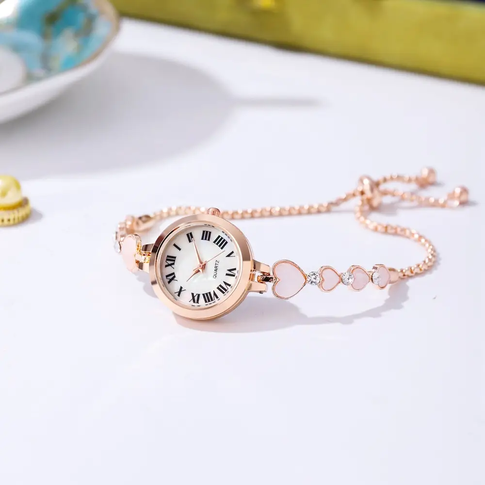 Women's Rose Gold Roman Numeral Bracelet Watch - Image 5