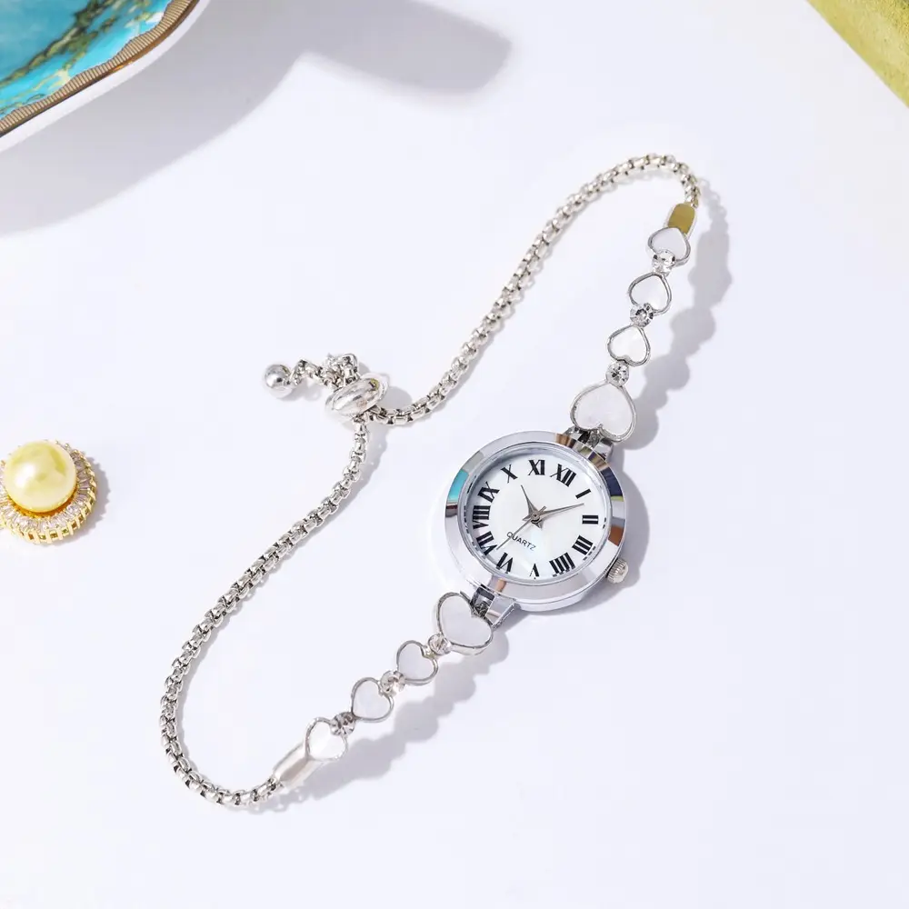 Women's Rose Gold Roman Numeral Bracelet Watch - Image 6