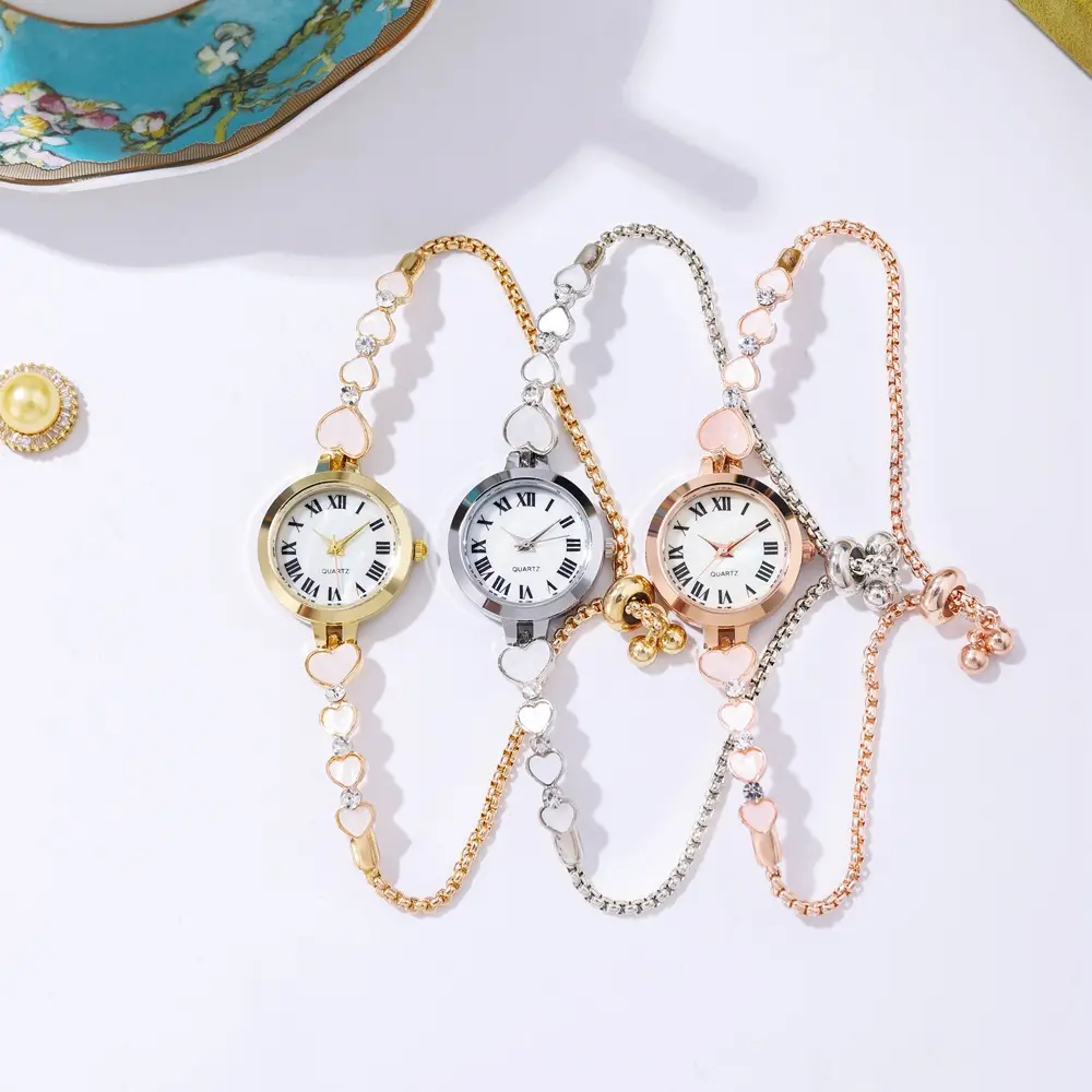 Women's Rose Gold Roman Numeral Bracelet Watch — feature 8