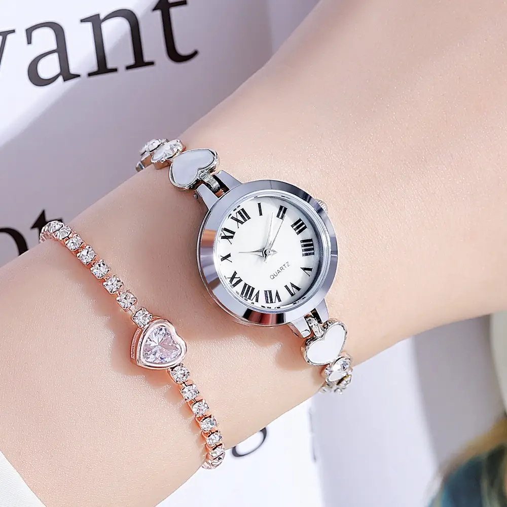 Women's Rose Gold Roman Numeral Bracelet Watch - Image 2