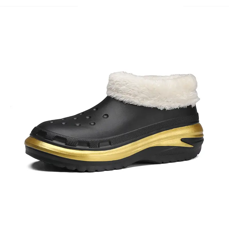 Winter new home fleece-lined warm cotton slippers men's slip-on waterproof couple slippers cotton shoes lazy shoes - Image 5