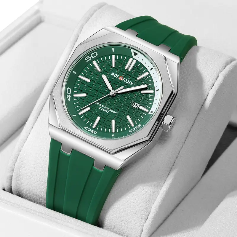 Men's Black Hexagonal Luminous Quartz Watch - Image 7