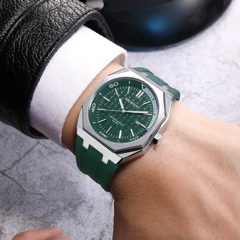 Men's Black Hexagonal Luminous Quartz Watch - Image 8
