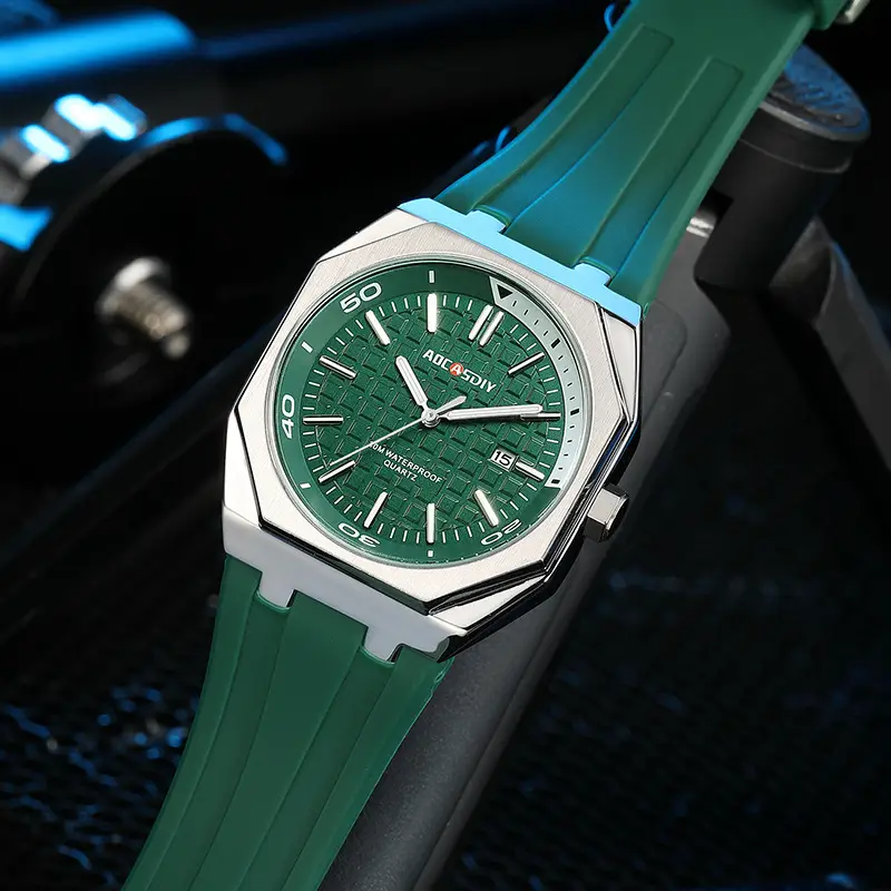 Men's Black Hexagonal Luminous Quartz Watch — feature 20