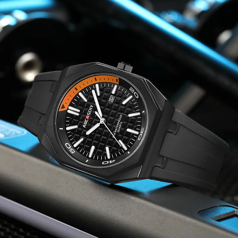 Men's Black Hexagonal Luminous Quartz Watch — feature 22