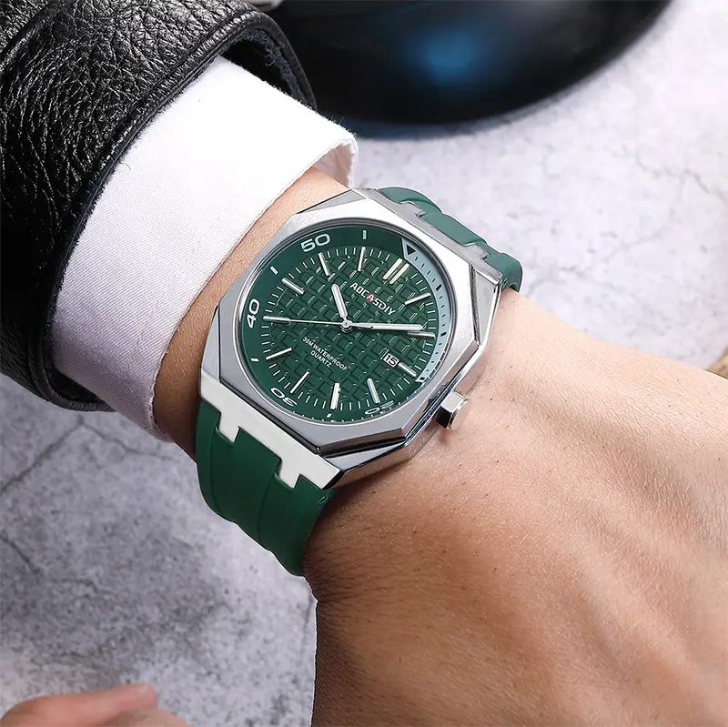 Men's Black Hexagonal Luminous Quartz Watch — feature 25