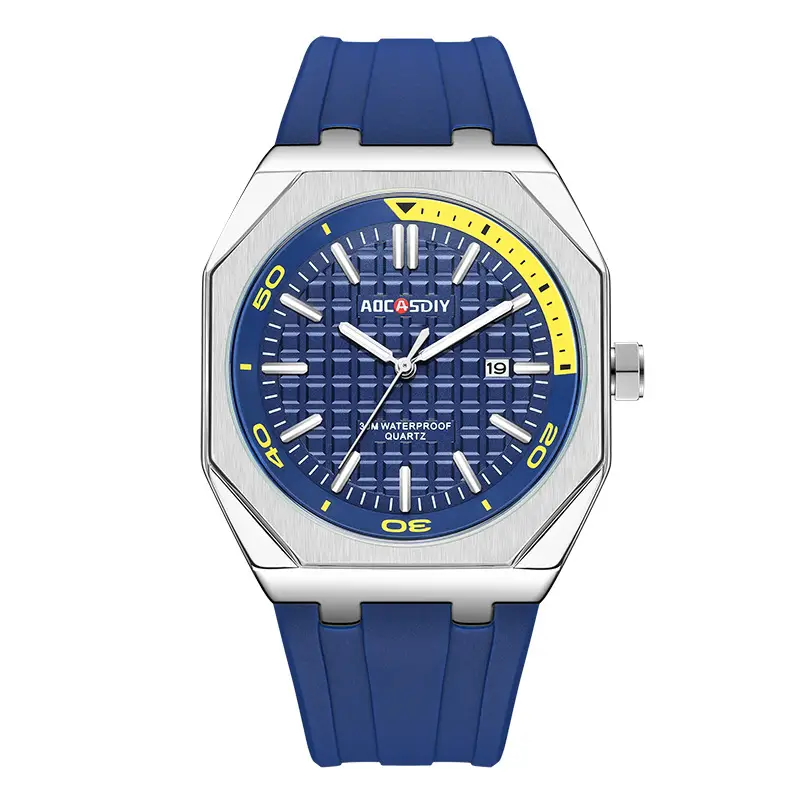 Men's Black Hexagonal Luminous Quartz Watch - Image 4