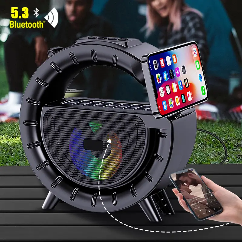 Cross-border Bluetooth Speaker with Solar & Flashlight Design