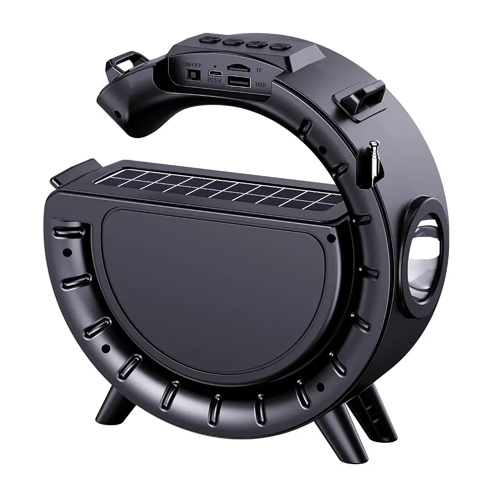 Cross-border Bluetooth Speaker with Solar & Flashlight Design