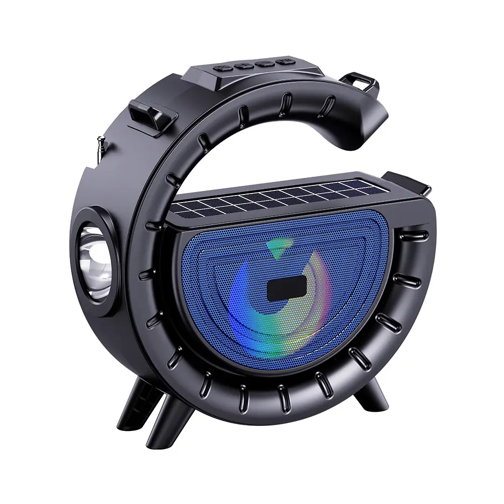 Cross-border Bluetooth Speaker with Solar & Flashlight Design