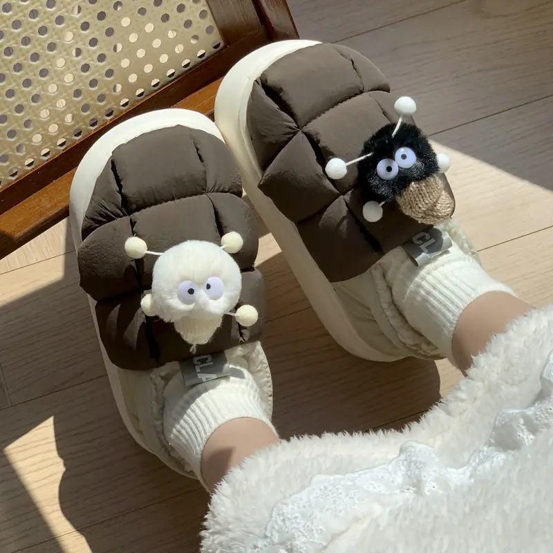 Winter Cute Cotton Slippers Women Thick Non-Slip