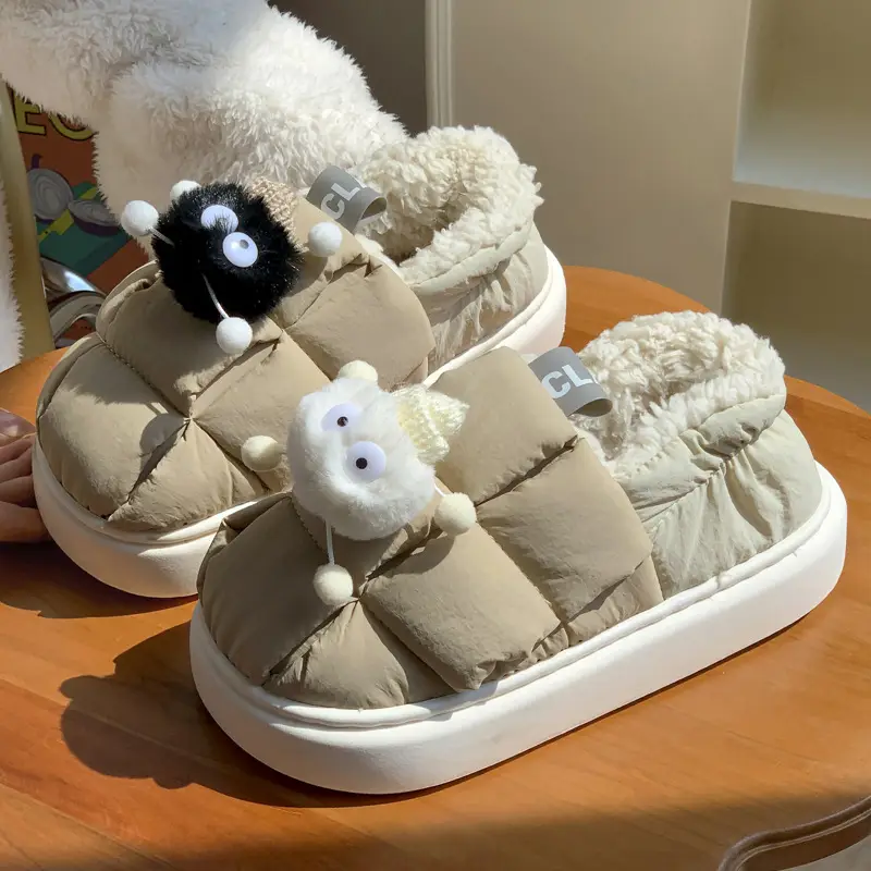 Winter Cute Cotton Slippers Women Thick Non-Slip
