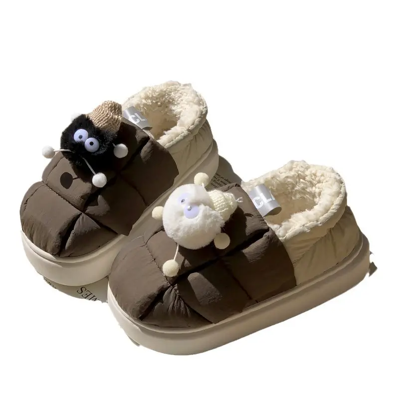 Winter Cute Cotton Slippers Women Thick Non-Slip