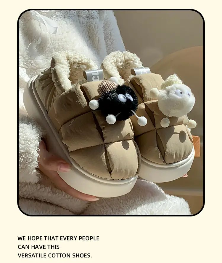 Winter Cute Cotton Slippers Women Thick Non-Slip — feature 11