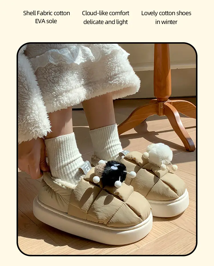 Winter Cute Cotton Slippers Women Thick Non-Slip — feature 12