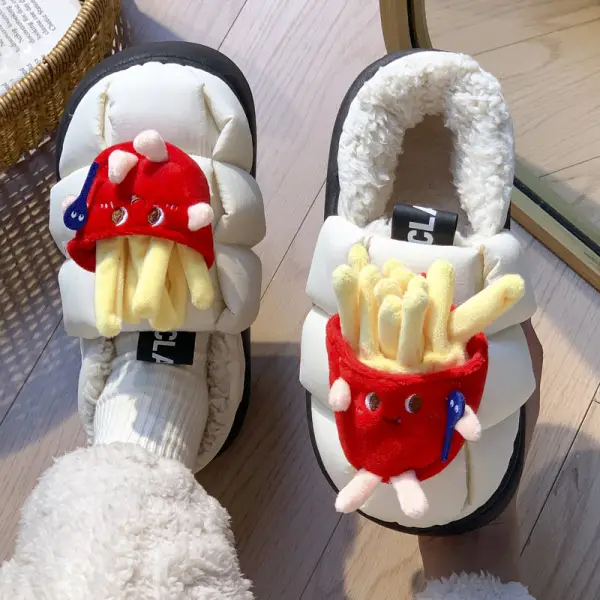 Winter Cute Cotton Slippers Women Thick Non-Slip