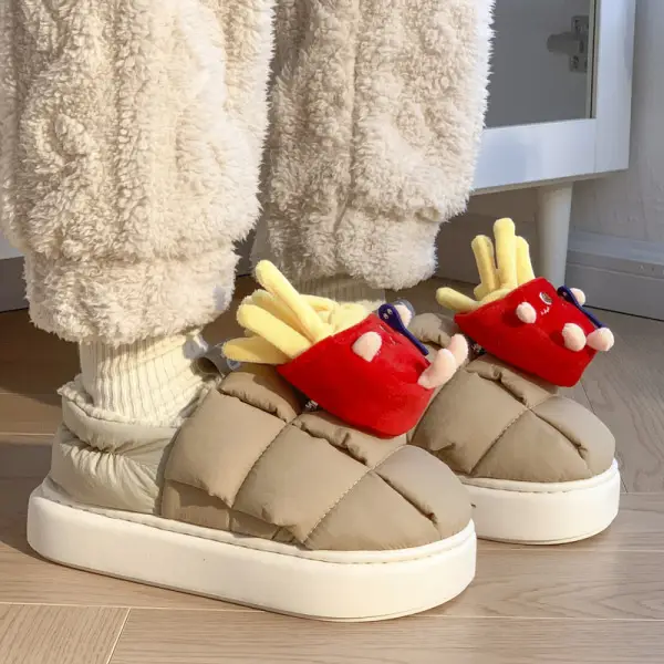 Winter Cute Cotton Slippers Women Thick Non-Slip