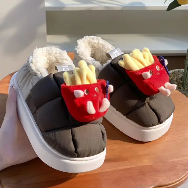 Winter Cute Cotton Slippers Women Thick Non-Slip