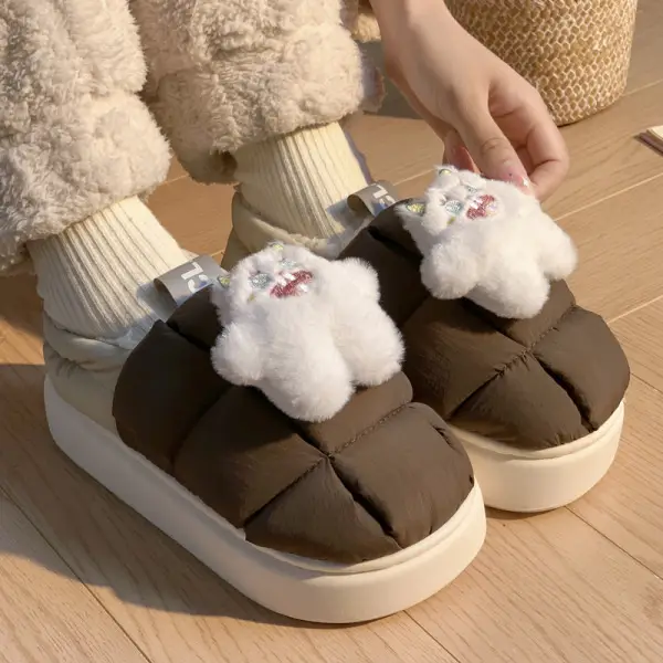 Winter Cute Cotton Slippers Women Thick Non-Slip