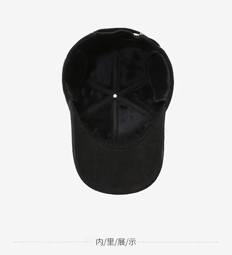 Black Fleece Lined Peak Cap Winter Travel — feature 13