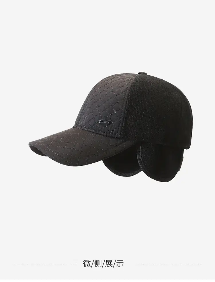 Black Fleece Lined Peak Cap Winter Travel — feature 14