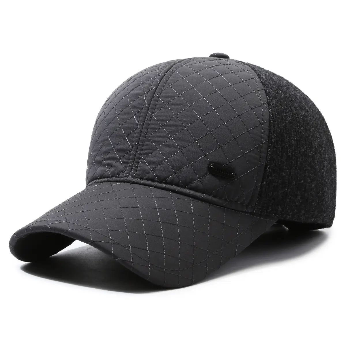 Black Fleece Lined Peak Cap Winter Travel - Image 3