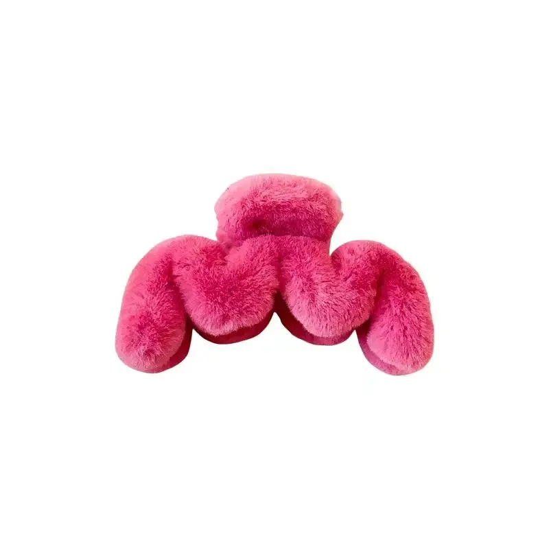 Plush Fur Clip Hairpin for Women Black & Beige 2023 - Image 9
