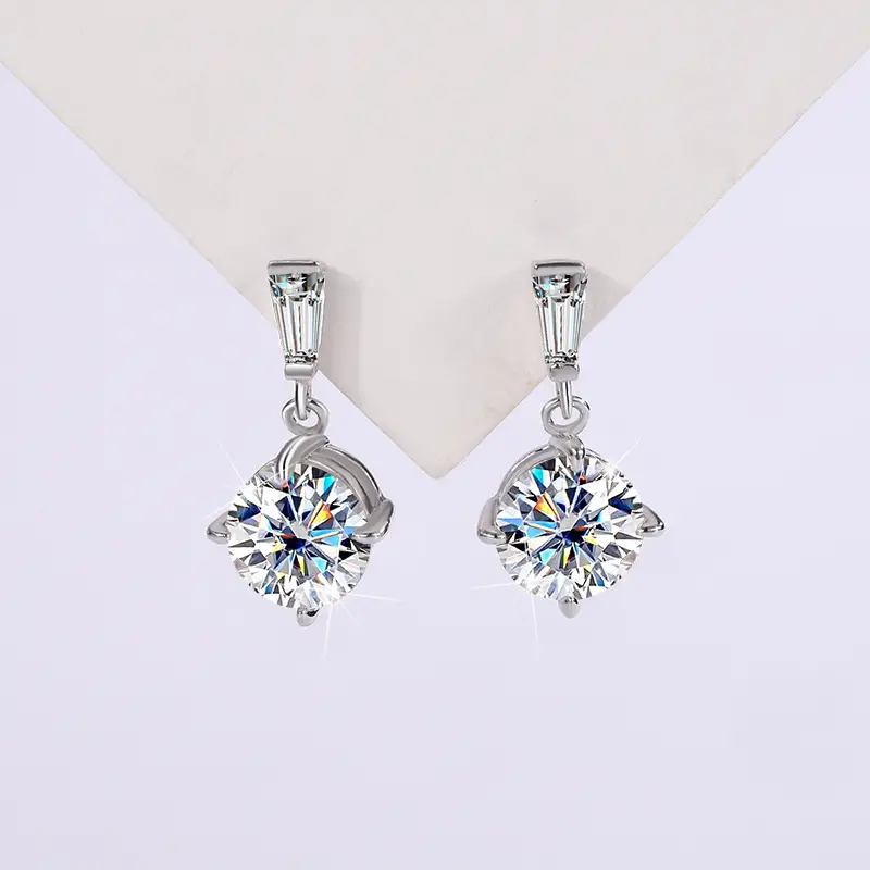 S925 Silver Mosan Diamond Tassel Earrings - Image 4