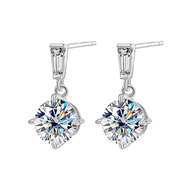 S925 Silver Mosan Diamond Tassel Earrings - Image 5