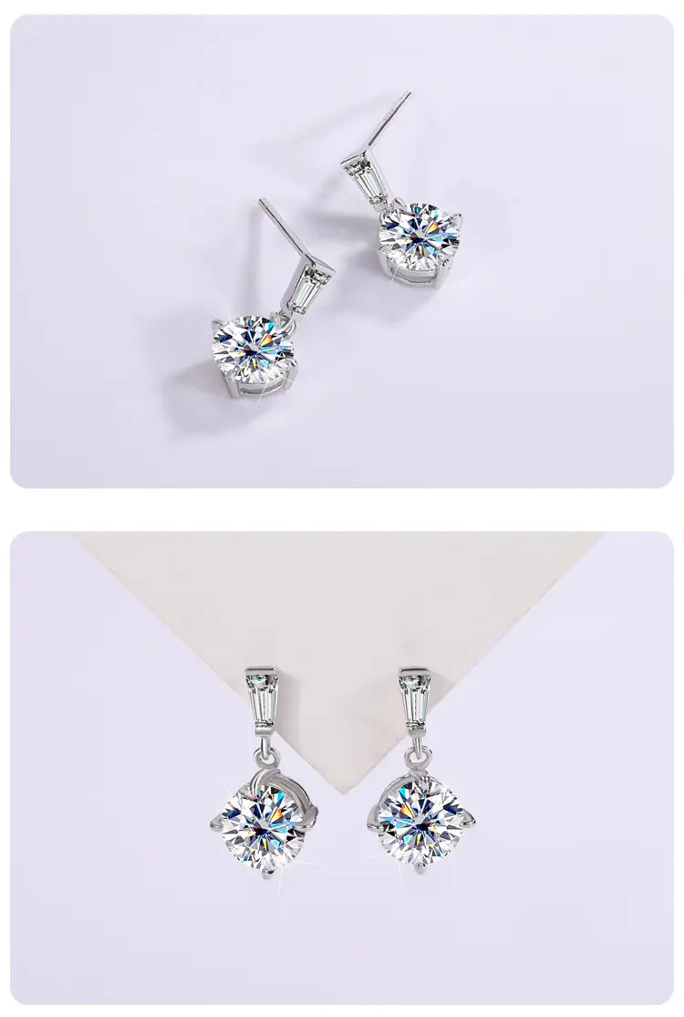 S925 Silver Mosan Diamond Tassel Earrings — feature 5