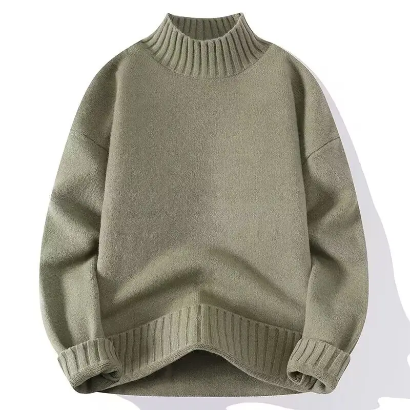 Men's Blue Turtleneck Pullover Sweater Winter Warm - Image 2