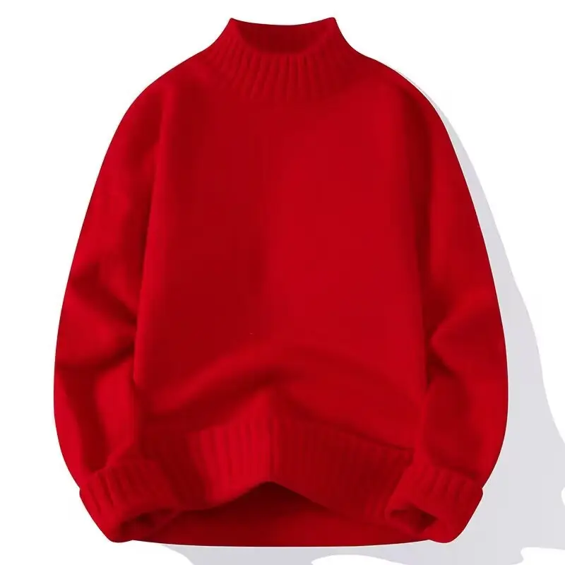 Men's Blue Turtleneck Pullover Sweater Winter Warm - Image 5