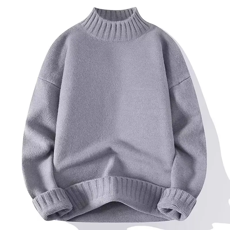 Men's Blue Turtleneck Pullover Sweater Winter Warm - Image 4