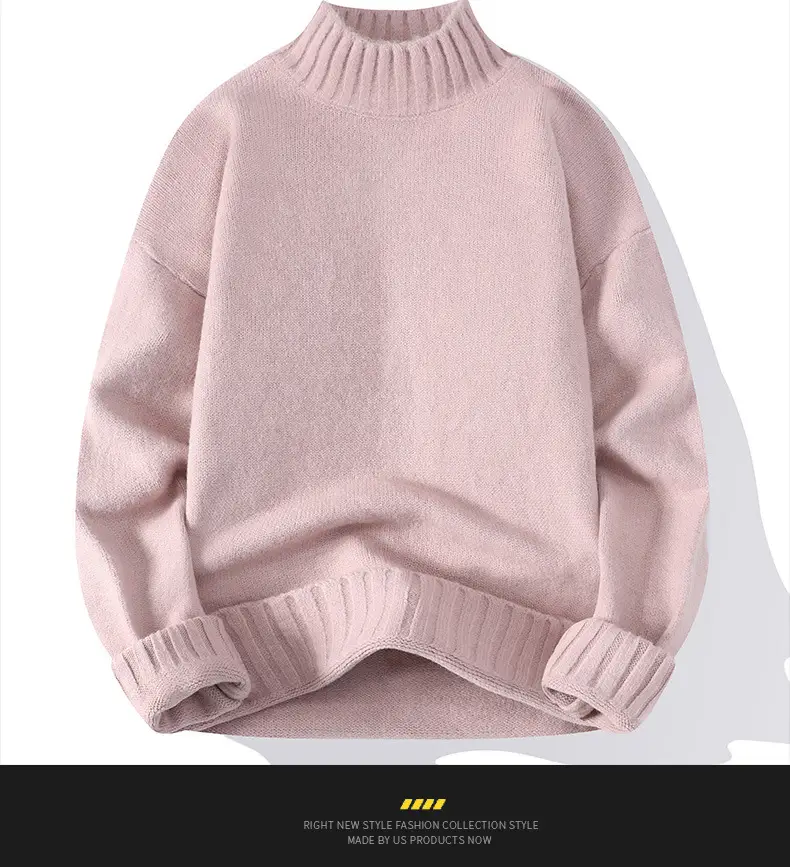 Men's Blue Turtleneck Pullover Sweater Winter Warm — feature 20