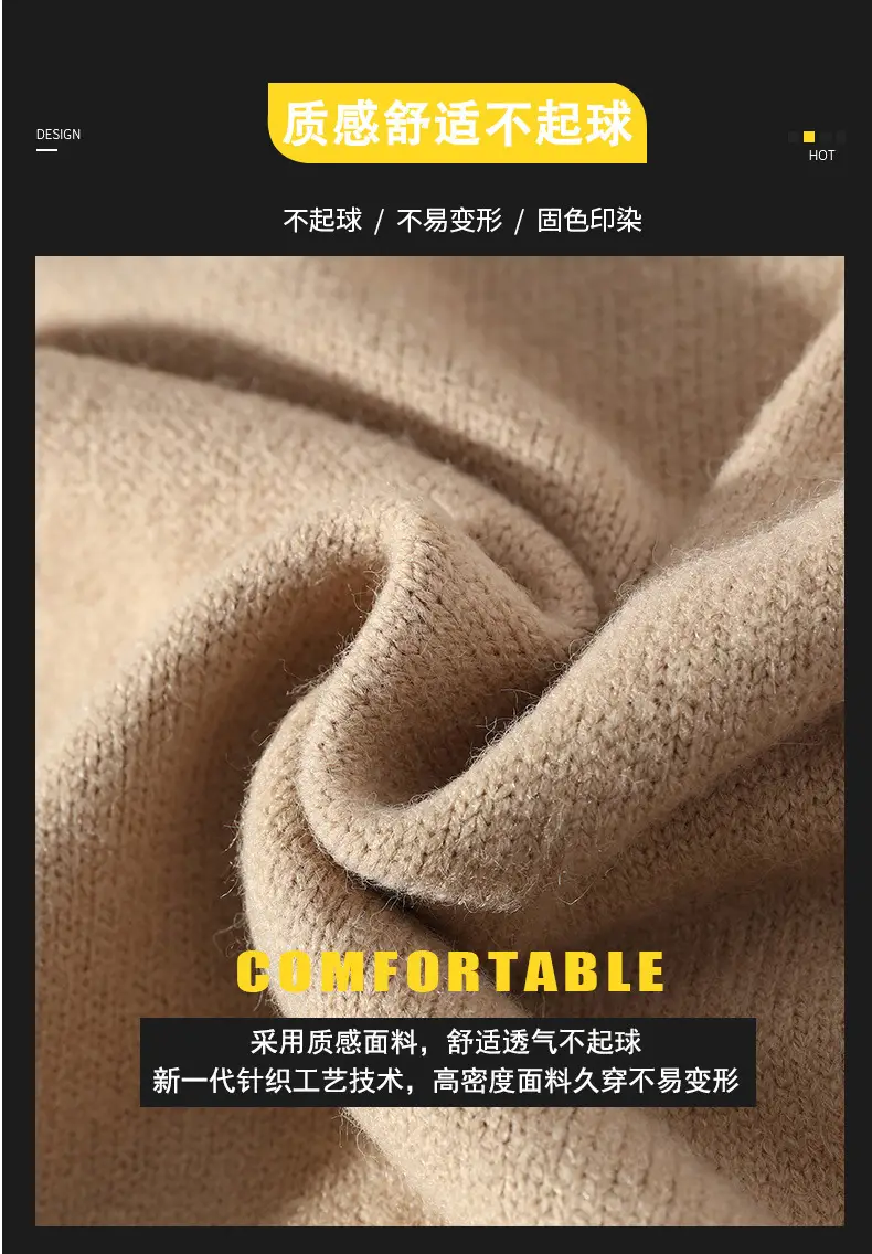 Men's Blue Turtleneck Pullover Sweater Winter Warm — feature 3