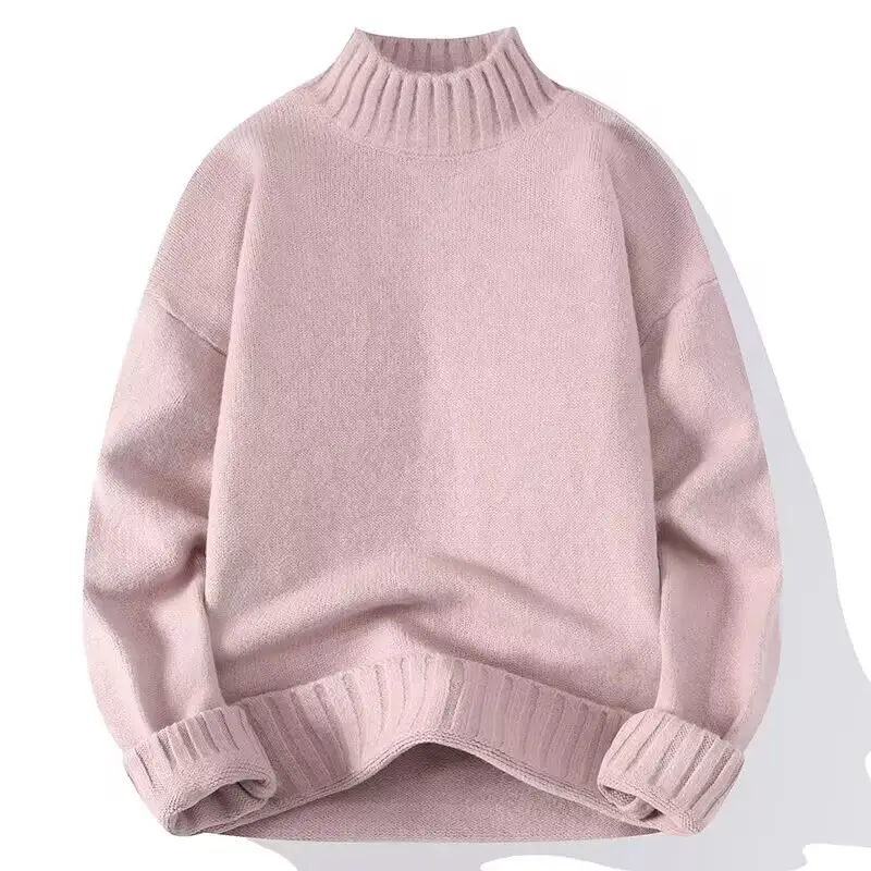 Men's Blue Turtleneck Pullover Sweater Winter Warm - Image 6