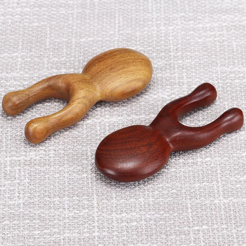 Golden Wooden Eye & Nose Massager Comb