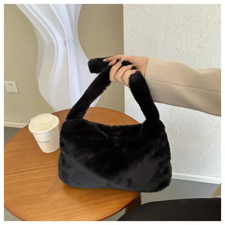 Black Plush Shoulder Bag for Women 2023 — feature 40