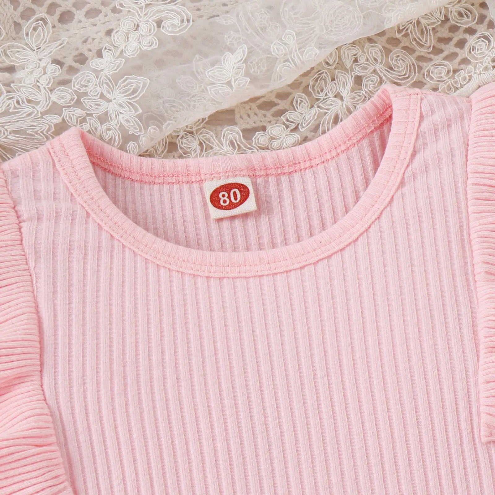 Baoxi Girls Pink Striped Long Sleeve Top with Belt