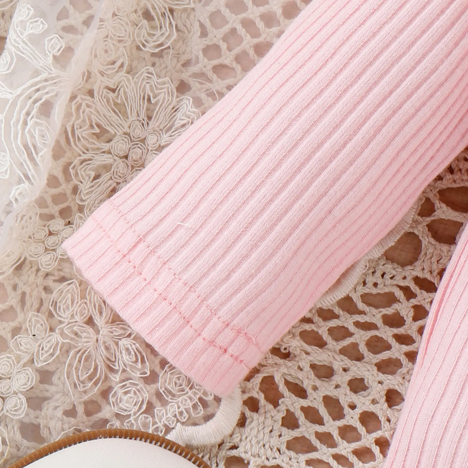 Baoxi Girls Pink Striped Long Sleeve Top with Belt — feature 7