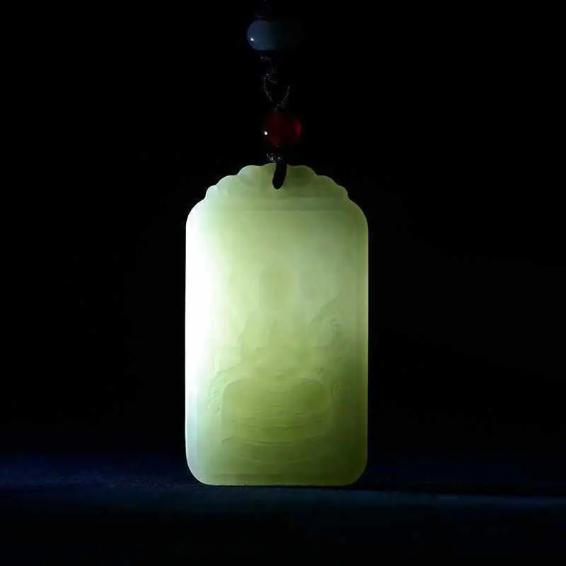Guanyin Jade Pendant for Men with Manjushri & Zodiac Design - Image 5