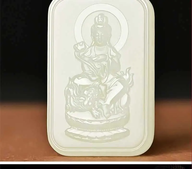 Guanyin Jade Pendant for Men with Manjushri & Zodiac Design — feature 2
